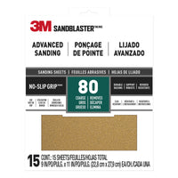 3M Sandblaster 11 in. L X 9 in. W 80 Grit Aluminum Oxide Sandpaper 15 pk