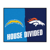 NFL House Divided - Chargers / Broncos House Divided Rug