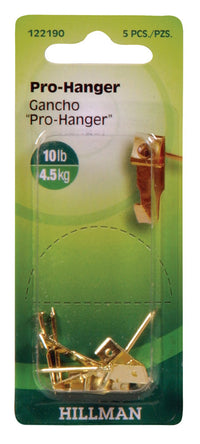 Hillman AnchorWire Brass-Plated Gold Professional Picture Hanger 10 lb. 5 pk (Pack of 10)