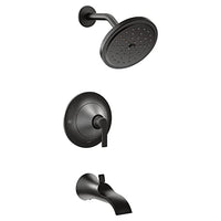 Matte black Posi-Temp(R) tub/shower