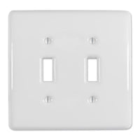 Amerelle Metro White 2 gang Ceramic Toggle Wall Plate 1 pk