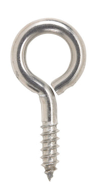 Hampton 9/32 in. Dia. x 2-5/16 in. L Polished Stainless Steel Screw Eye 120 lb. 1 pk (Pack of 20)