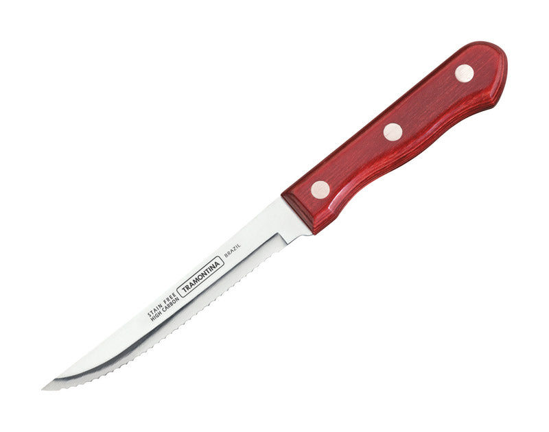 TRAMONTINA 12 PIECE WOOD HANDLE STEAK KNIFE SET