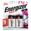 Energizer Max Premium 9-Volt Alkaline Batteries 2 pk Carded