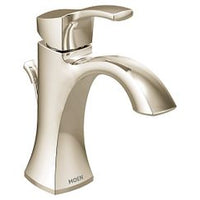 Polished nickel one-handle high arc bathroom faucet