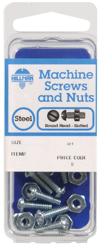 Hillman No. 10-32 x 1 in. L Slotted Round Head Zinc-Plated Steel Machine Screws 8 pk (Pack of 10)