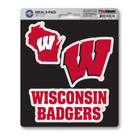 University of Wisconsin 3 Piece Decal Sticker Set