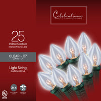 Celebrations Incandescent C7 Clear 25 ct String Christmas Lights 25 ft.