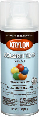 Krylon ColorMaxx Gloss Crystal Clear Paint + Primer Spray Paint 12 oz (Pack of 6)