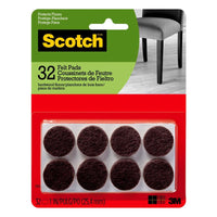 Scotch Felt Self Adhesive Protective Pad Brown Round 1 pk (Pack of 6)