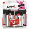 Energizer Max D Alkaline Batteries 4 pk Carded