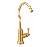 Brushed gold one-handle high arc beverage faucet