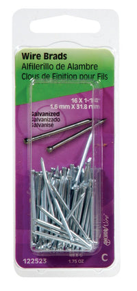 Hillman 16 Ga. x 1-1/4 in. L Galvanized Steel Brad Nails 1 pk 1.75 oz. (Pack of 6)