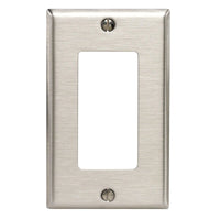 Leviton Antimicrobial Powder Coated Gray 1 gang Stainless Steel Decorator Wall Plate 1 pk