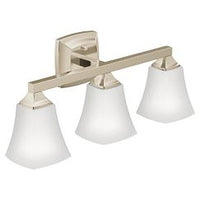 POLISHED NICKEL THREE GLOBE BATH LIGHT