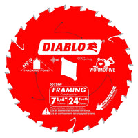 Diablo D0724W 7-1/4" 24T Diablo™ Worm Drive Circular Saw Framing Blade (Pack of 10)