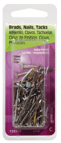 Hillman 16 Ga. x Assorted Sizes L Steel Brad Nail Assortment 1 pk 2 oz. (Pack of 6)