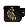 University of Wyoming Black Metal Hitch Cover - 3D Color Emblem