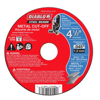 Diablo Steel Demon 4-1/2 in. D X 7/8 in. S Steel Metal Cut-Off Disc 1 pc (Pack of 25)