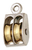 Campbell Chain 1 in. Dia. Nickel Copper Ridge Eye Double Sheave Rigid Eye Pulley