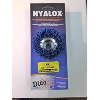 Dico NYALOX 3 in. Dia. x 5/8-11 in. x 1/4 Dia. Crimped Nylon Mandrel Mounted Cup Brush 12500 rpm