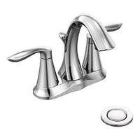 Chrome two-handle high arc bathroom faucet