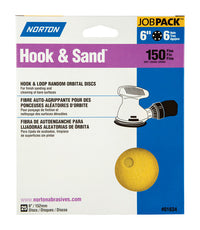 Norton Hook & Sand 6 in. Aluminum Oxide Hook and Loop A250/A290 Sanding Disc 150 Grit Fine 25 pk