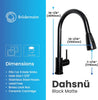 Dahsnü Pulldown Kitchen Faucet with Single Handle, Lead-Free Brass, Ceramic Cartridge, cUPC Certified, Contemporary Design (Matte Black)