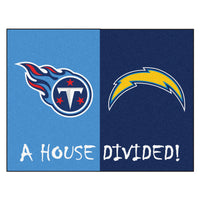 NFL House Divided - Chargers / Titans House Divided Rug