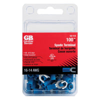 Gardner Bender 16-14 Ga. Insulated Wire Spade Terminal Blue 100 pk