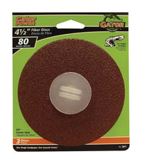 Gator 4.5 in. Aluminum Oxide Center Mount Fiber Disc 80 Grit Medium 3 pk (Pack of 5)