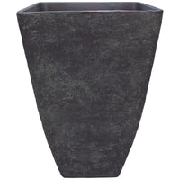 HC Companies Tahoe 17.3 in. H X 15 in. W X 15 in. D Fiberglass/Resin Texture Planter Slate