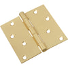 4 x 4-In. Dull Brass Residential Door Hinge