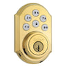 Kwikset SmartKey Polished Brass Metal Electronic Deadbolt