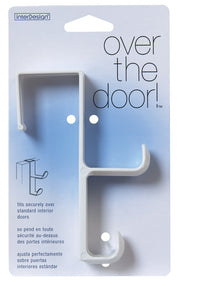 iDesign 5-1/2 in. L White Plastic Medium Over-the-Door Double Hook 1 pk