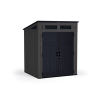 Suncast Modernist 6 ft. x 5 ft. Resin Vertical Pent Storage Shed with Floor Kit