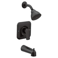 Matte black Posi-Temp(R) tub/shower