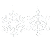 Lumineo LED Cool White Twinkling Snowflake String Light Set