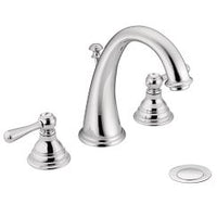 Chrome two-handle high arc bathroom faucet