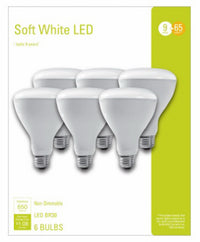 GE BR30 E26 (Medium) LED Light Bulb Soft White 65 Watt Equivalence 6 pk