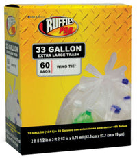 Ruffies Pro 33 gal. Trash Bags Wing Ties 60 pk