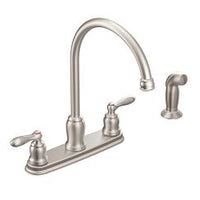 SPOT RESIST STAINLESS TWO-HANDLE HIGH ARC KITCHEN FAUCET