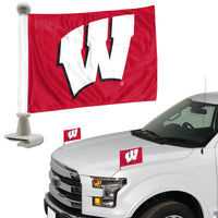 University of Wisconsin Ambassador Car Flags - 2 Pack