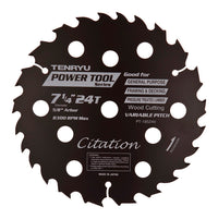 Tenryu Citation 7-1/4 in. D X 5/8 in. Power Tool Tungsten Carbide Tipped Saw Blade 24 teeth 1 pc