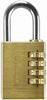 Wordlock 3.8 in. H X 1 in. W X 1 in. L Brass 4-Dial Combination Padlock