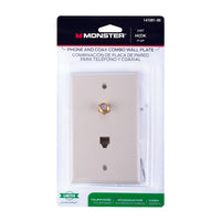 Monster Just Hook It Up Ivory 1 gang Plastic Coaxial Wall Plate 1 pk