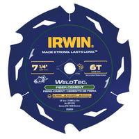 Irwin WeldTec 7-1/4 in. D X 5/8 in. Tungsten Carbide Tipped Fiber Cement Blade 6 teeth 1 pc