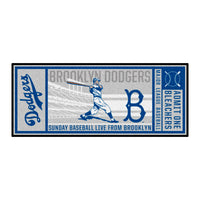 MLB - Los Angeles Dodgers Retro Collection Ticket Runner Rug - 30in. x 72in. - (1949 Brooklyn Dodgers)