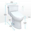 TOTO® Drake® WASHLET®+ Two-Piece Elongated 1.28 GPF Universal Height TORNADO FLUSH® Toilet with C5 Bidet Seat, 10 Inch Rough-In, Cotton White - MW7763084CEFG.10#01