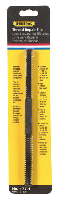 General 8-1/2 in. L X 7/16 in. W High Carbon Steel Assorted Thread Repair File 1 pc